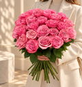 Classic Pink peony-style rose bouquet by ELLY FLORÉ
