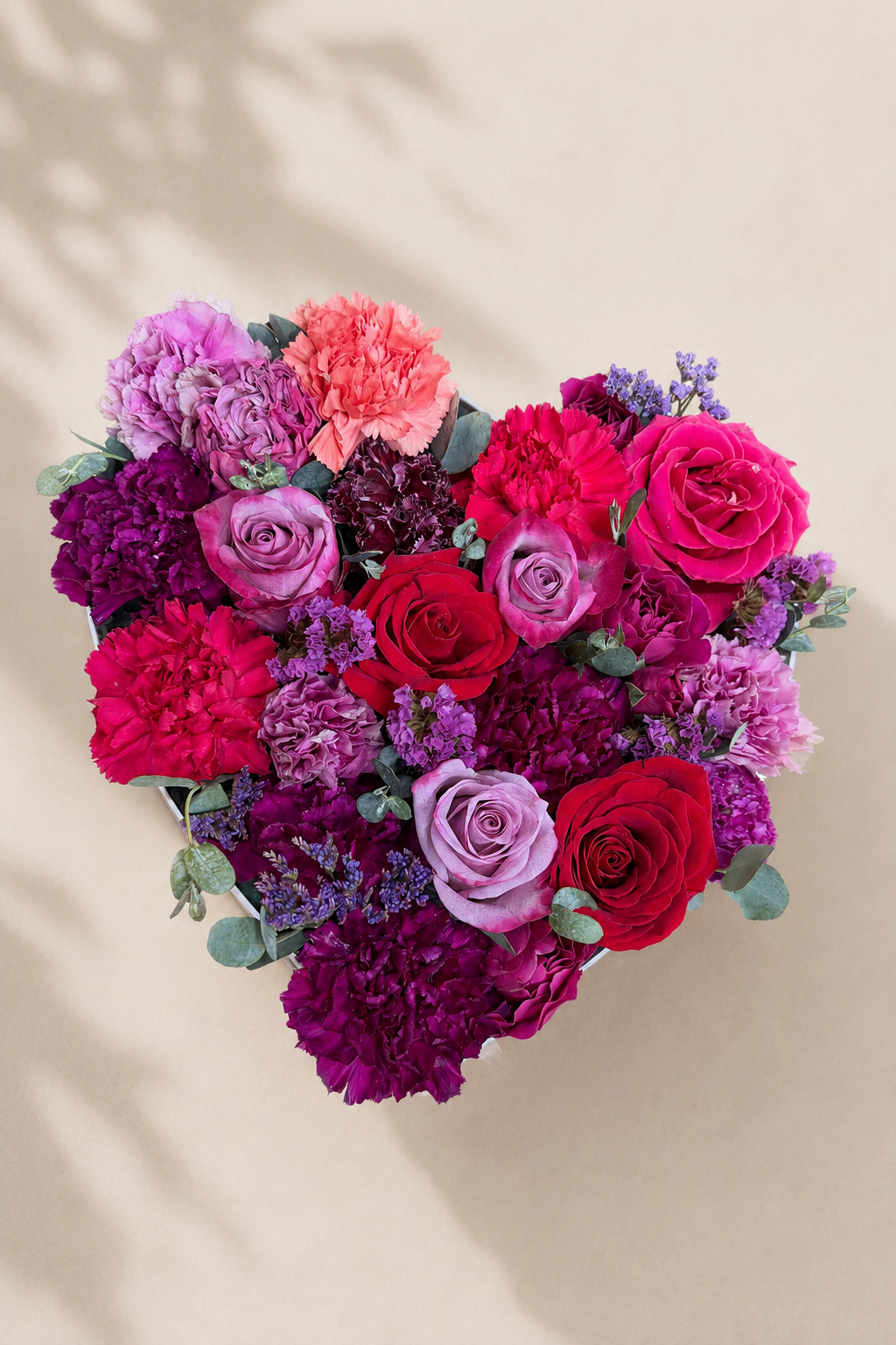 Berry Romance Heart — Luxury Heart Flower Box by ELLY FLORÉ